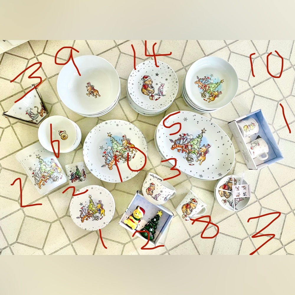 Winnie The Pooh Christmas Dinnerware Set